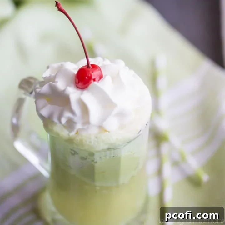 Delicious Matcha Ginger Ice Cream Float, a perfect St. Patrick's Day dessert