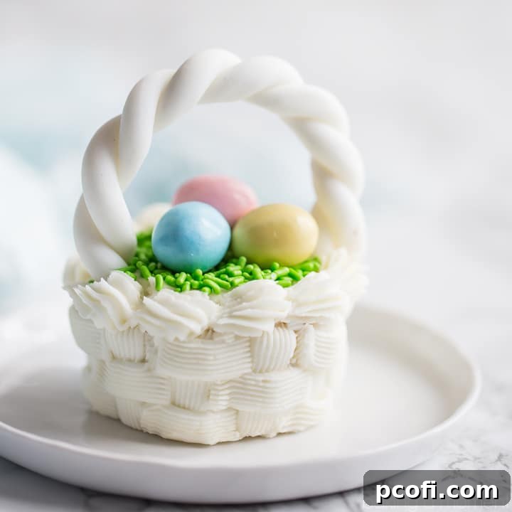 Adorable Easter Basket Cupcakes, perfect for a fun spring project with kids or grandkids.