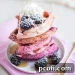 Blackberry Beet Ombre Waffles- so pretty for Mother's Day brunch!