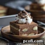 Chocolate Tiramisu with a creamy topping