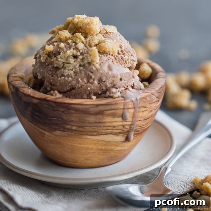 Rich chocolate ice cream with chunky peanut butter oatmeal cookie dough. Perfect for summer.