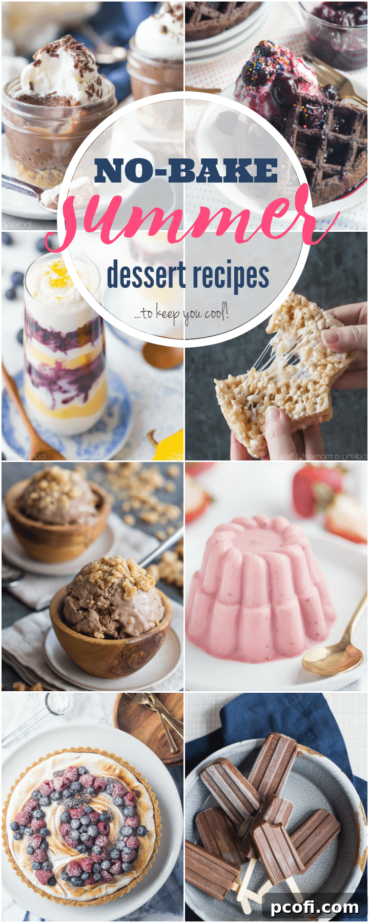 Tons of great dessert recipes for summer - keep your kitchen cool, no oven required! Refreshing and easy no-bake treats for hot weather. 