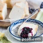Angel Food Cake with Blueberry Lemongrass Topping