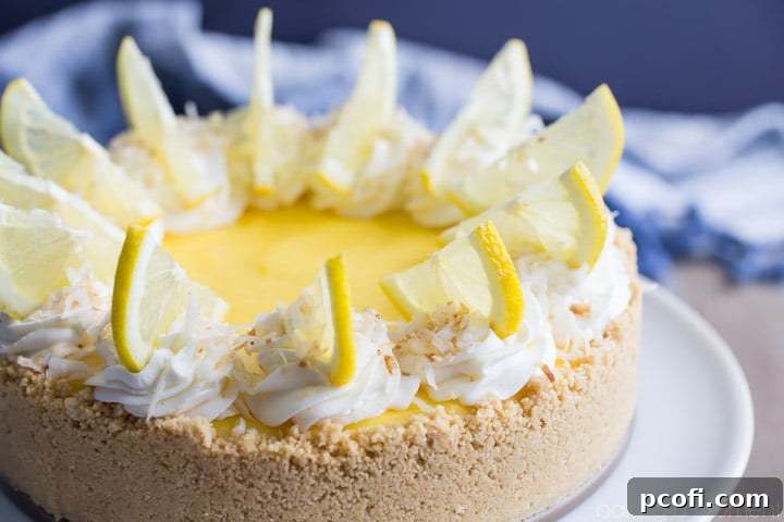 No-Bake Lemon Macaroon Cheesecake: so easy to make and so much incredible lemon and coconut flavor! #beyondfrostingcookbook #nobaketreats