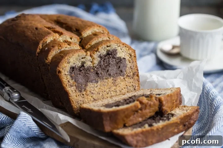 Chocolate Peanut Butter Cheesecake Stuffed Banana Bread- the BEST banana bread I've ever had, and that filling is to-die-for! 