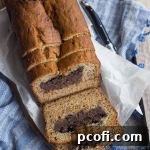 Chocolate Peanut Butter Cheesecake Stuffed Banana Bread