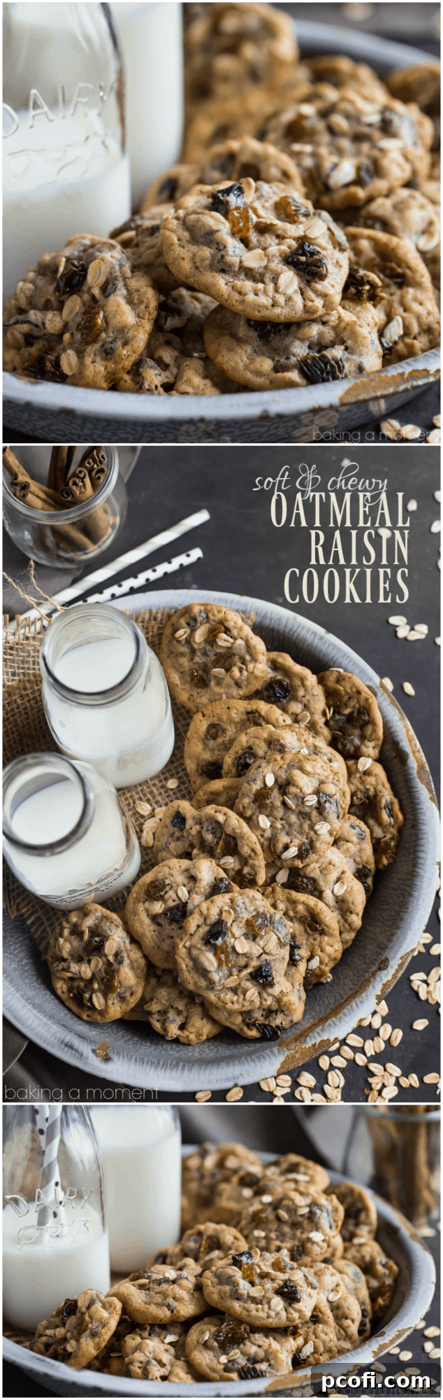 I could not stop eating these oatmeal raisin cookies! So soft and chewy, with plenty of sweet, plump raisins and warm cinnamon. 