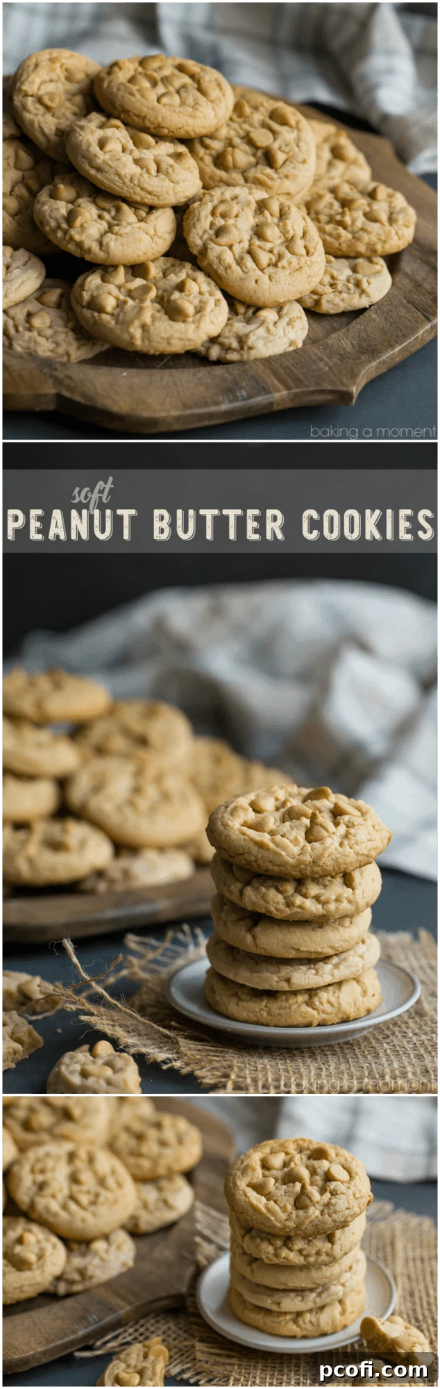 Soft Double Peanut Butter Chip Cookie Recipe: A close-up showing the luscious, chewy texture and abundant peanut butter chips within each cookie.