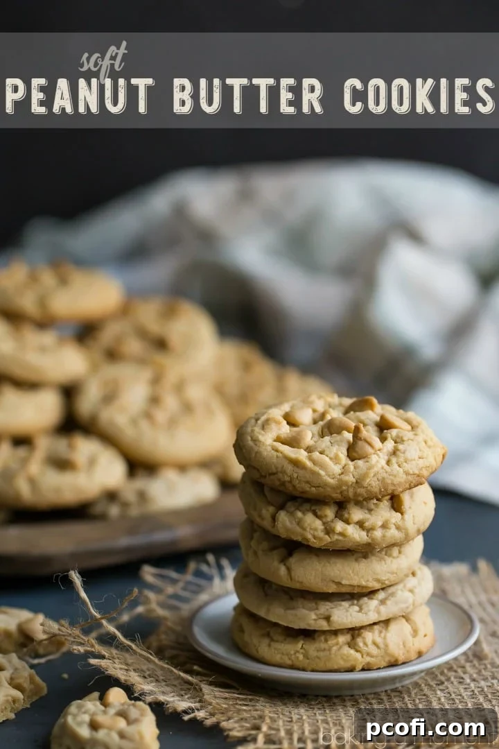 Homemade Soft Double Peanut Butter Chip Cookies, featuring a melt-in-your-mouth texture and an intense peanut butter taste from both butter and chips.