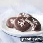 A small square image of the cookies and cream peppermint patties, highlighting their texture and festive appearance.