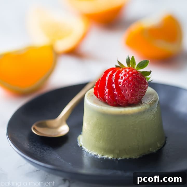 Cool, creamy, and full of earthy green tea flavor- this matcha panna cotta makes such a lovely light dessert! food desserts matcha