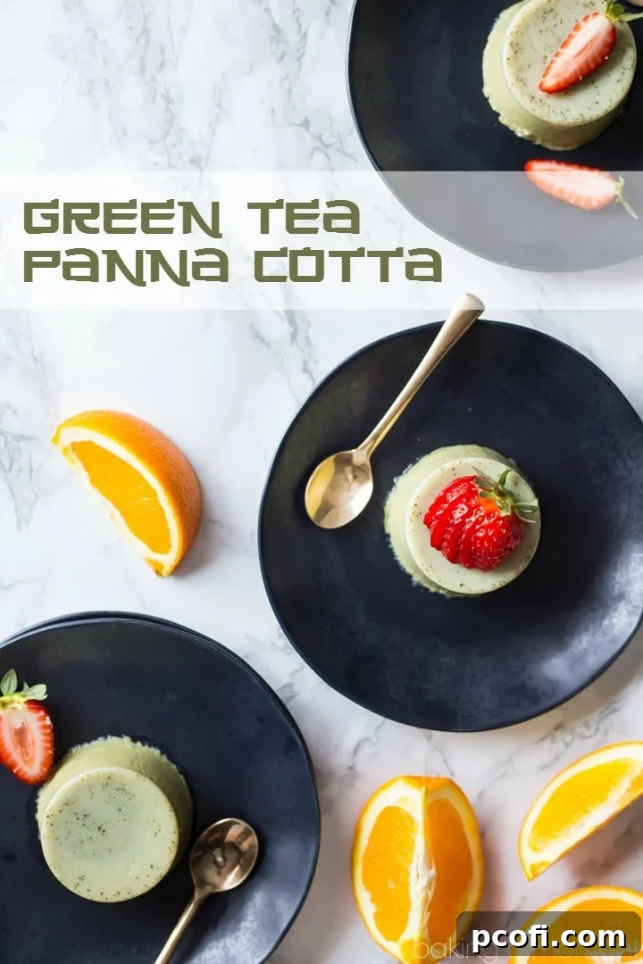Cool, creamy, and full of earthy green tea flavor- this matcha panna cotta makes such a lovely light dessert! food desserts matcha