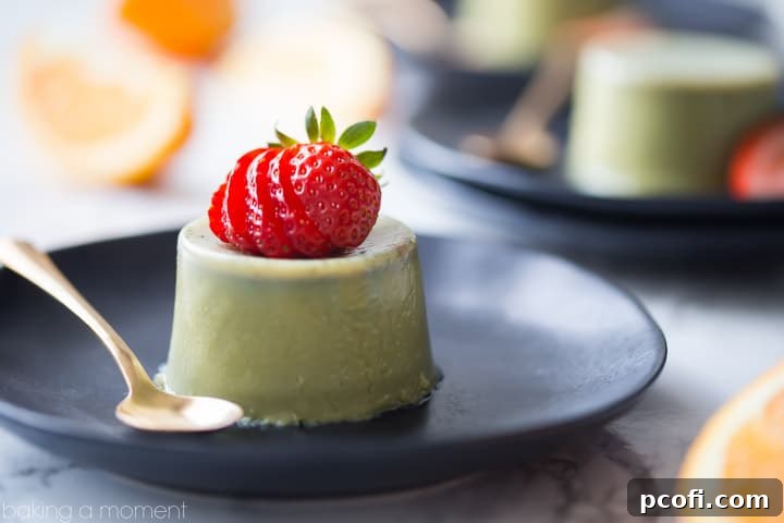Cool, creamy, and full of earthy green tea flavor- this matcha panna cotta makes such a lovely light dessert! food desserts matcha