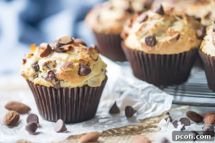 LOVED how tall and moist these Almond Joy Muffins came out! Chocolate, almonds, and coconut go so well together! food breakfast muffins