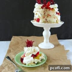 Pavlova with Red Berries, Lime, and Hibiscus