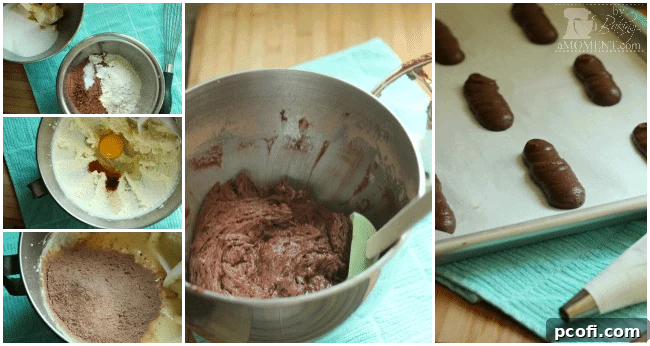 Baking batter for homemade devil dogs on a baking sheet