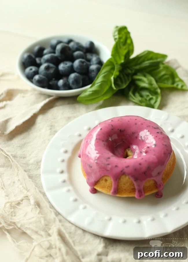 Assortment of baked blueberry sour cream donuts