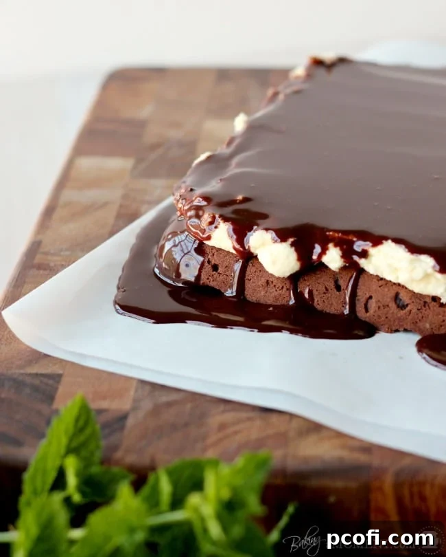 Chocolate Mint Cookie Bars, showcasing the layered perfection