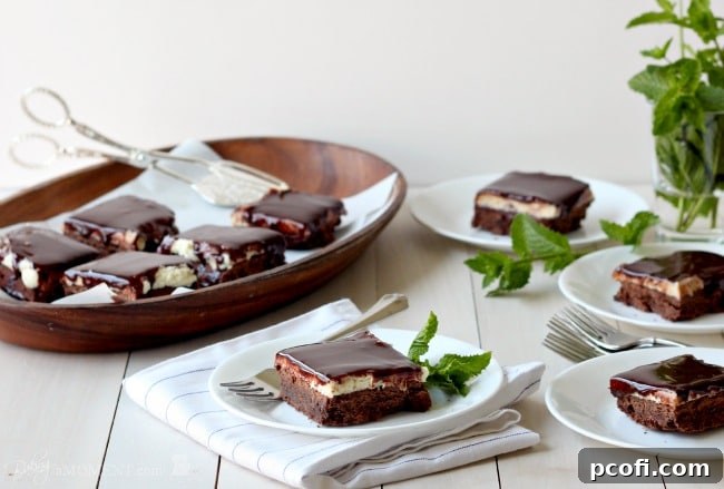 Detailed shot of the glazed Chocolate Mint Cookie Bars