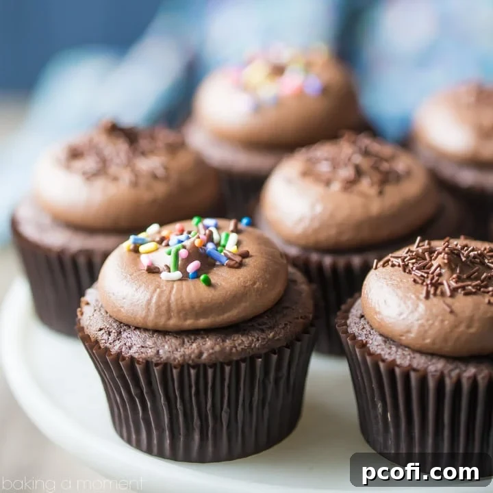 Simply Perfect Chocolate Cupcakes: the chocolaty-est cupcake you'll ever sink your teeth into! These are moist, soft, and so simple to make in just one bowl. food desserts cupcakes