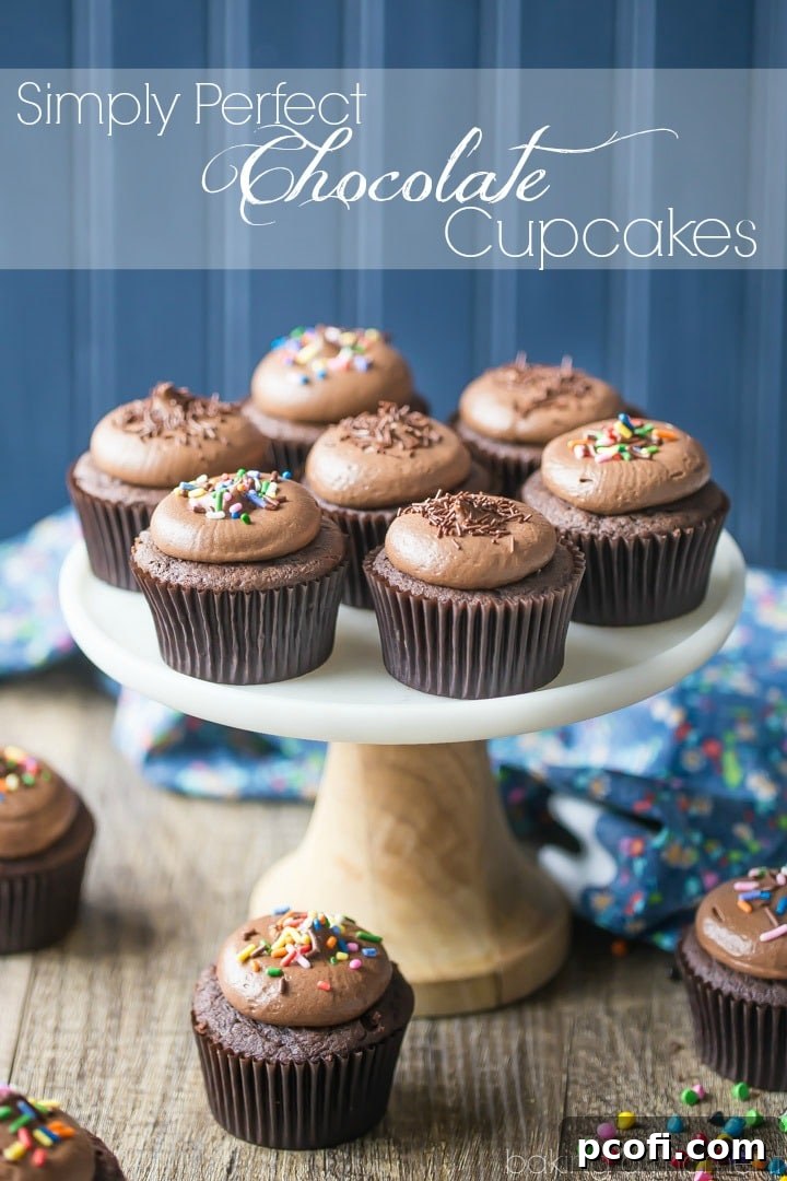 Simply Perfect Chocolate Cupcakes: the chocolaty-est cupcake you'll ever sink your teeth into! These are moist, soft, and so simple to make in just one bowl. food desserts cupcakes