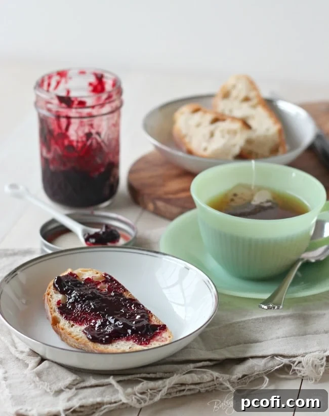 Homemade Blackberry Jam in Various Settings
