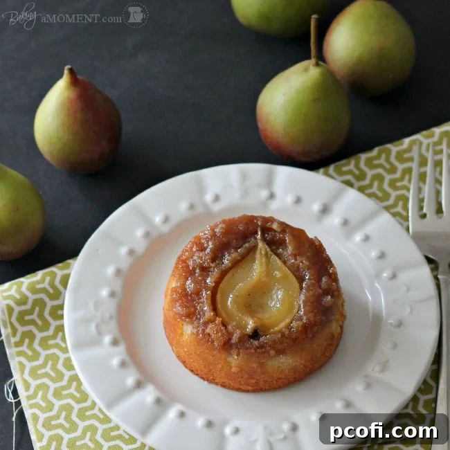 Pear Vanilla Upside Down Cakes | Baking a Moment