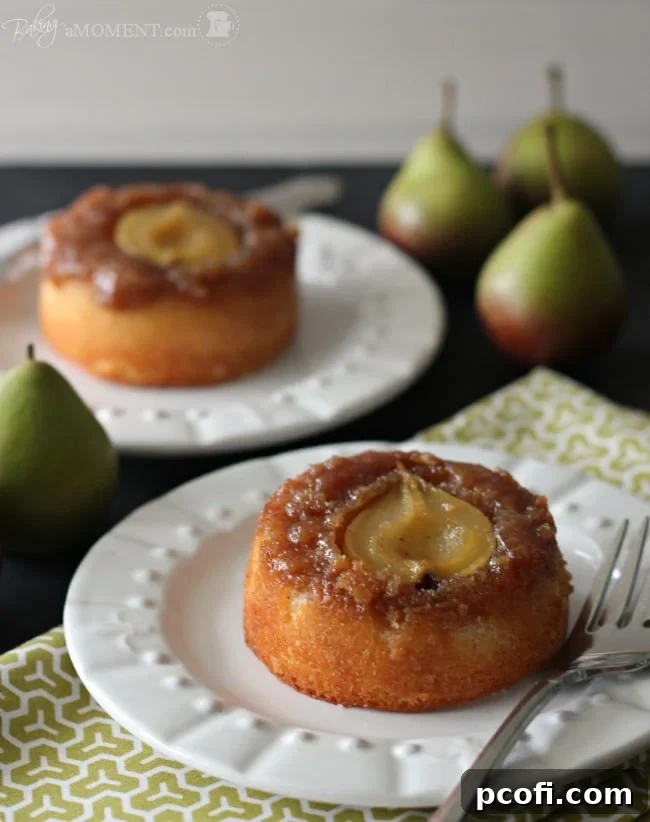 Pear Vanilla Upside Down Cakes | Baking a Moment