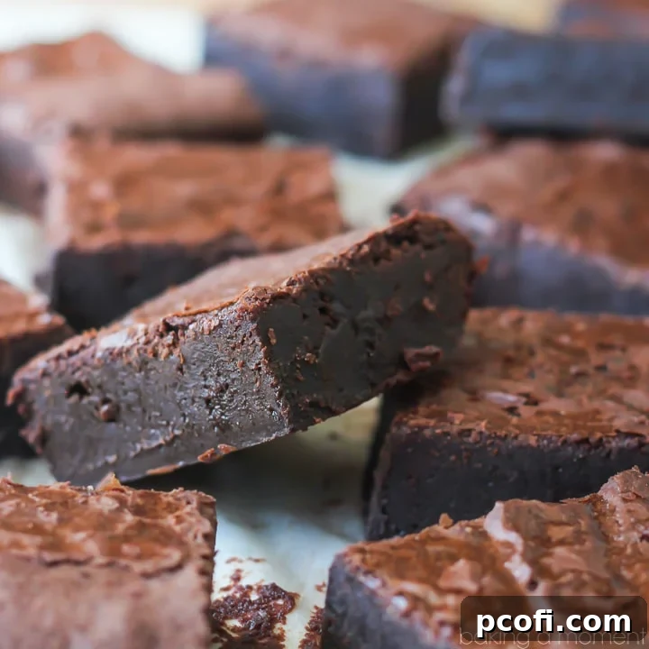 Close-up image of brownies made from scratch.