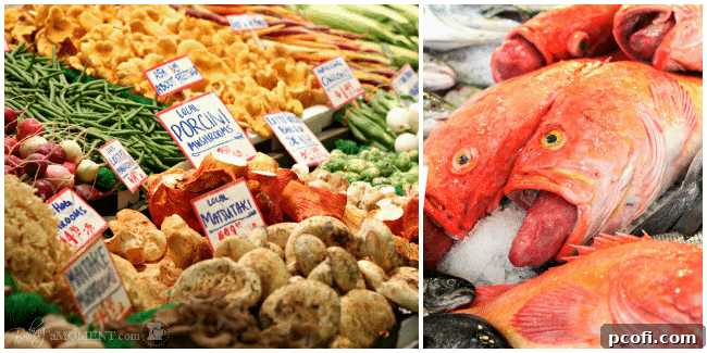 An overview of the bustling Pike Place Market