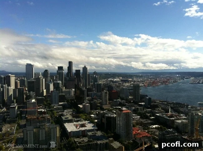 View of the Space Needle from below