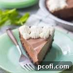 A small image of the Mint Chocolate Icebox Pie, showing a top-down view of the dessert with whipped cream and mint garnish.