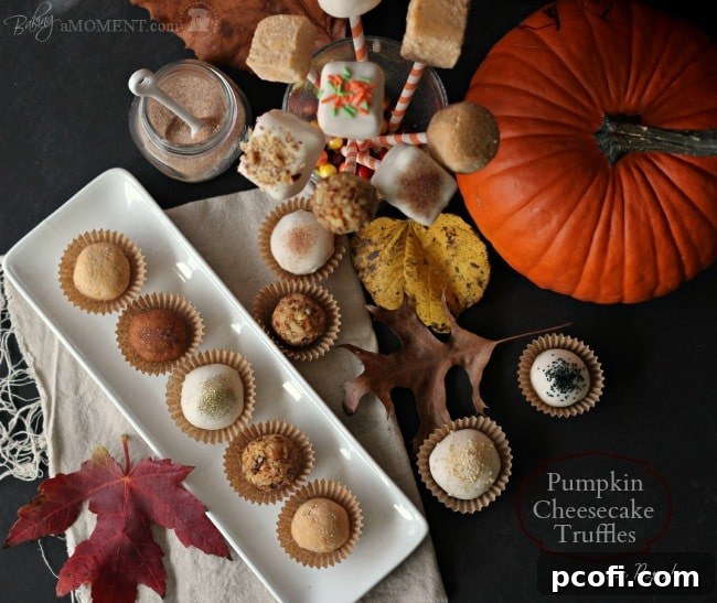 Pumpkin Cheesecake Truffle Pops | Baking a Moment