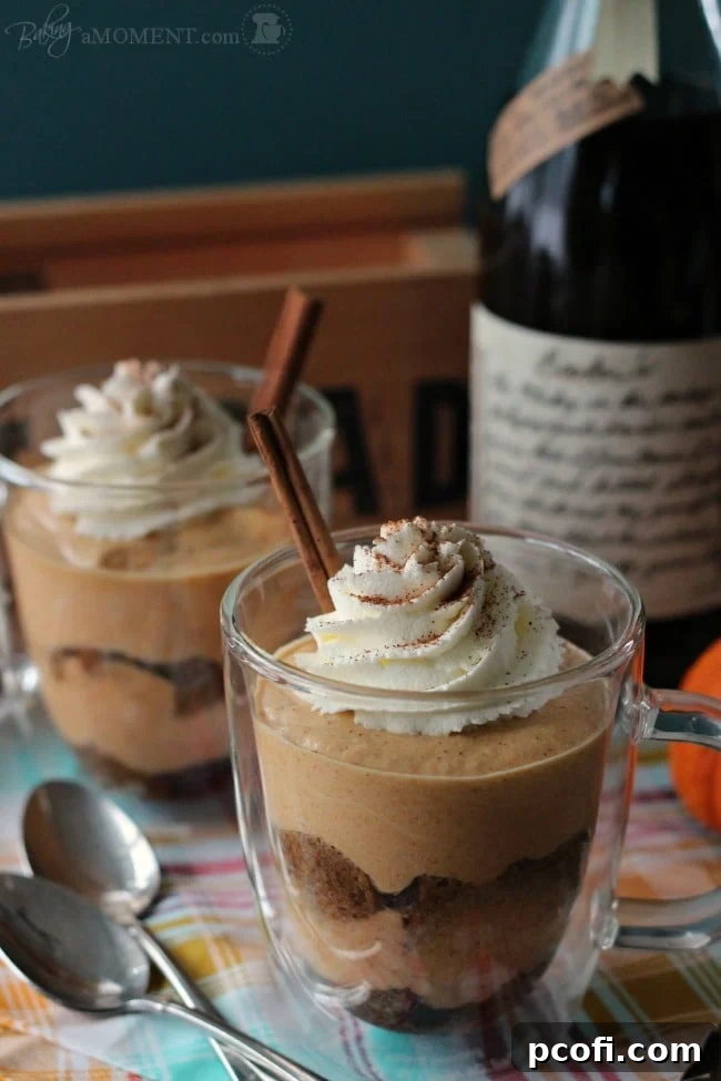 Finishing Touches: Whipped Cream and Cinnamon on Pumpkin Tiramisu