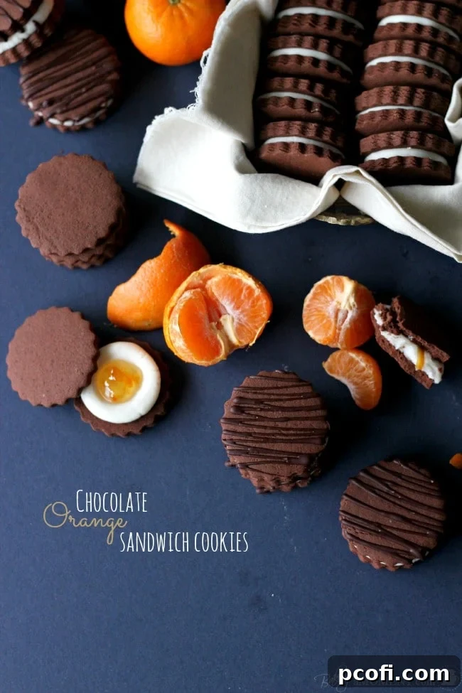 Homemade Chocolate Orange Oreos on a Cooling Rack