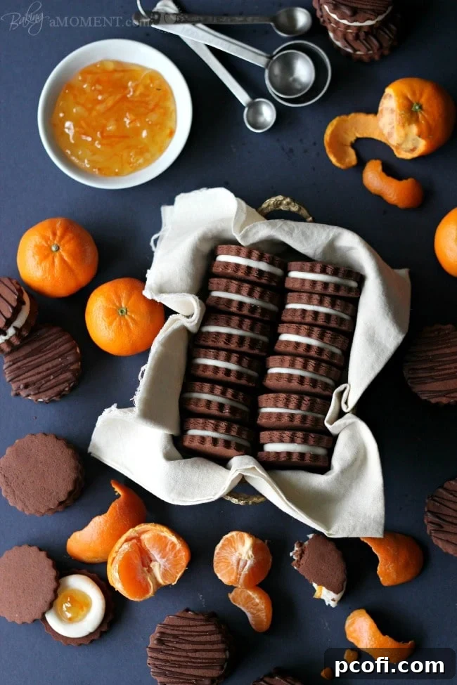 Stack of Chocolate Orange Sandwich Cookies