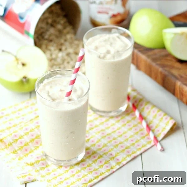 Green Apple Cookie Butter Oat Smoothie - a delicious and nutritious way to power your morning!
