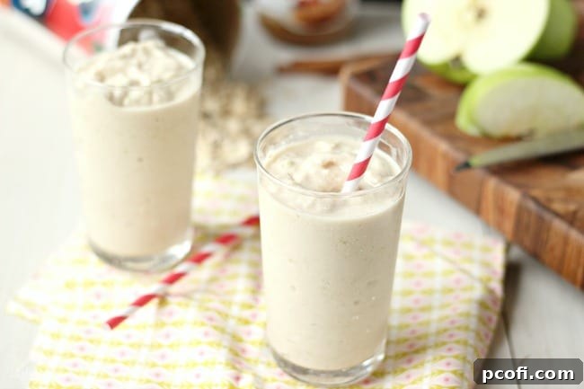 Ingredients for Green Apple Cookie Butter Oat Smoothie