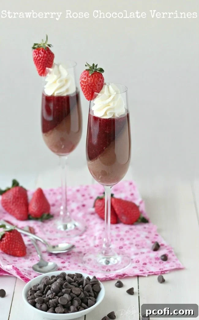 Strawberry Rose Chocolate Verrines | Baking a Moment
