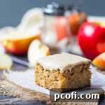 Delicious Apple Blondies with Maple Icing, ready to be enjoyed.