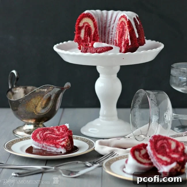 Red Velvet Zebra Bundt Cake for Two | Elegant Valentine's Dessert