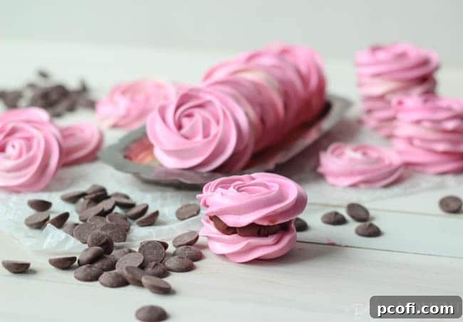 Beautifully arranged Raspberry Meringue Sandwiches, perfect for gifting