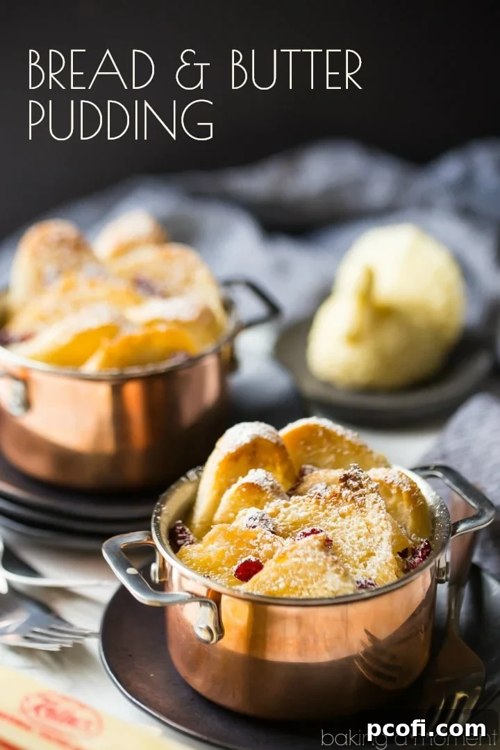 Bread & butter pudding: this is comfort food at its very best! The bread gets so toasty & crisp on top, creamy & rich underneath. I make this every winter and my family goes crazy for it! #food #desserts #comfortfood #custard #breadpudding #baking