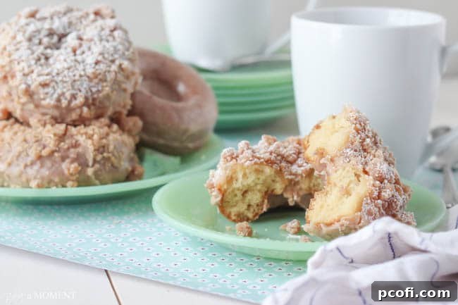 Plate of Homemade Crumb Donuts ready to be enjoyed