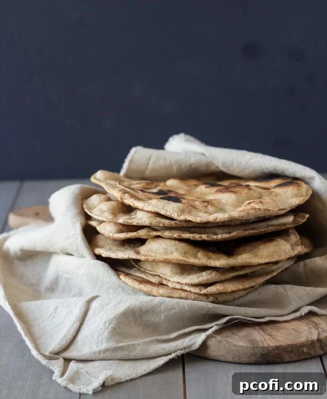 Freshly Cooked Homemade Whole Wheat Naan