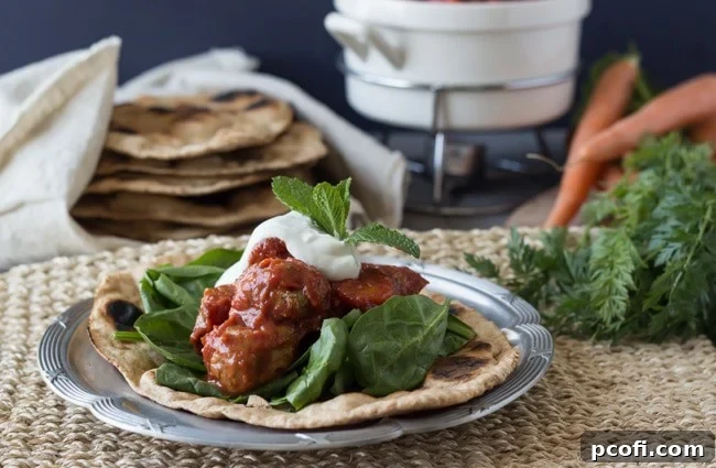 Delicious Moroccan Turkey Meatballs with Fresh Naan