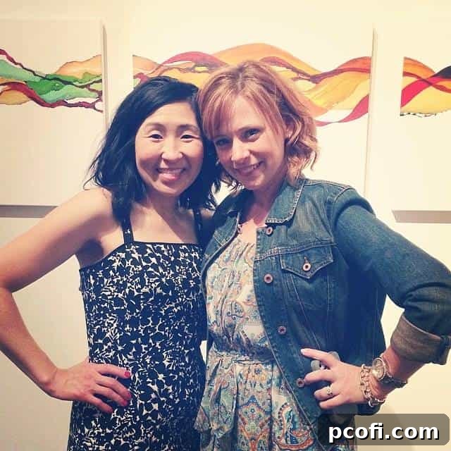 Author enjoying time with Alice from Hip Foodie Mom at the conference