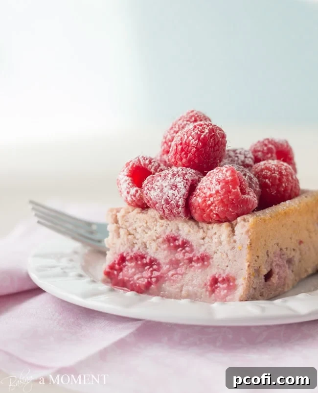 Raspberry Magic Custard Cake with fresh berries | Baking a Moment