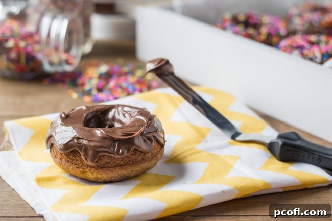 Nutella Frosted Brown Butter Banana Whole Wheat Baked Donuts | Baking a Moment
