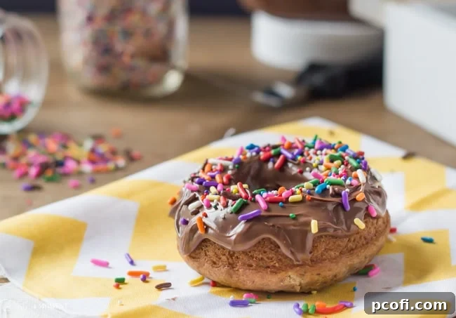 Nutella Frosted Brown Butter Banana Whole Wheat Baked Donuts | Baking a Moment